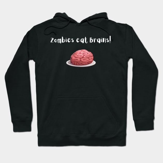 Zombie eats brains Hoodie by Finger in nose creations